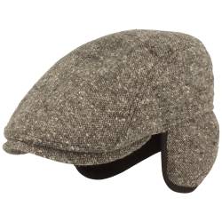 Flatcap in meliertem Wollmix mit Ohrenklappen von Hut-Breiter von Hut-Breiter