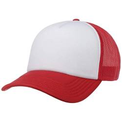 Hutshopping 70er Rapper Cap Truckercap Meshcap Kappe Mütze Basecap (One Size - rot) von Hutshopping