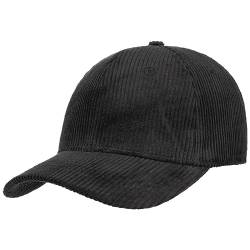 Hutshopping Basic Cord Baseballcap Basecap Cap Baumwollcap Kappe Cordcap (One Size - schwarz) von Hutshopping