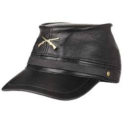 Hutshopping Civil War Hat Black Staatenmütze Ledermütze Kappe (One Size - schwarz) von Hutshopping