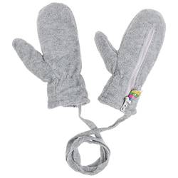 Hutshopping Kinder Fleece Handschuhe mit Reißverschluss (M - hellgrau) von Hutshopping