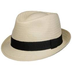 Hutshopping Malaga Strohtrilby für Damen, Herren und Kinder Natur -Frühjahr/Sommer - Strohhut in der Größe 55 cm - Sommerhut aus 100% Papierstroh - In Italien gefertigter Sonnenhut von Hutshopping