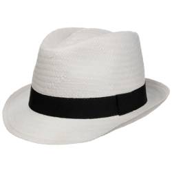 Hutshopping Malaga Strohtrilby für Damen, Herren und Kinder weiß -Frühjahr/Sommer - Strohhut in der Größe 55 cm - Sommerhut aus 100% Papierstroh - In Italien gefertigter Sonnenhut von Hutshopping