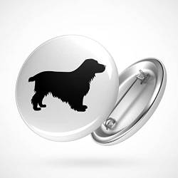 HUURAA! Button English Cocker Spaniel Silhouette Ansteckbutton 59mm mit Motiv für Hundefreunde von Huuraa