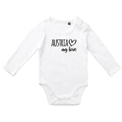 Huuraa Baby Body Austria my love Unisex Langarm Strampler Größe 62 für alle die Österreich lieben Geschenk Idee für Neugeborene und Kleinkinder von Huuraa