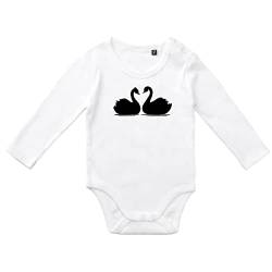 Huuraa Baby Body Schwan Pärchen Unisex Langarm Strampler Größe 62 mit Motiv für alle verliebten Paare Geschenk Idee für Neugeborene und Kleinkinder von Huuraa