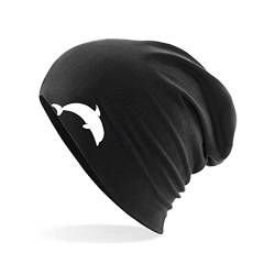 Huuraa Beanie Delfin Silhouette Unisex Mütze Größe Black mit Motiv für alle Tierfreunde Geschenk Idee für Freunde und Familie von Huuraa