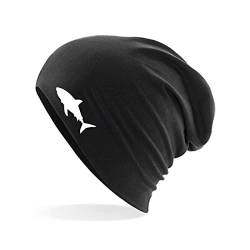 Huuraa Beanie Hai Silhouette Unisex Mütze Größe Black mit Motiv für alle Tierfreunde Geschenk Idee für Freunde und Familie von Huuraa