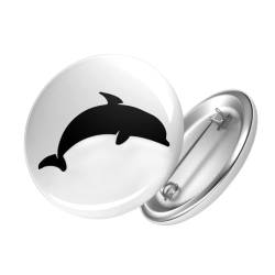 Huuraa Button Delfin Silhouette Ansteckbutton 25mm mit Motiv für alle Tierfreunde von Huuraa
