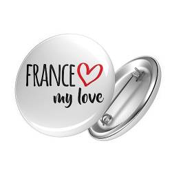 Huuraa Button France my love Ansteckbutton 25mm für alle Fans von Frankreich von Huuraa