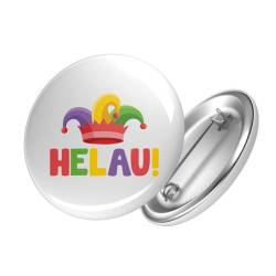 Huuraa Button Helau Narrenkappe Ansteckbutton 25mm mit Karneval Motiv für alle Jecken von Huuraa