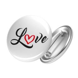 Huuraa Button Love Herz Ansteckbutton 25mm mit Motiv für deine Liebsten von Huuraa