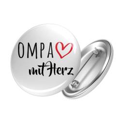 Huuraa Button OMPA mit Herz Ansteckbutton Größe 25mm mit Motiv für die tollsten Menschen Geschenk Idee für Freunde und Familie von Huuraa