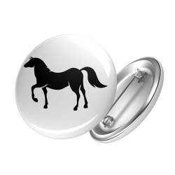 Huuraa Button Pferd Silhouette Ansteckbutton 59mm mit Motiv für alle Tierfreunde von Huuraa
