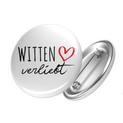 Huuraa Button Witten verliebt Ansteckbutton Größe 25mm mit Namen deiner Lieblingsstadt in Nordrhein-Westfalen Geschenk Idee für Freunde und Familie von Huuraa