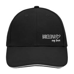 Huuraa Cappy Mütze Barcelona My Love Unisex Kappe Größe Black/Light Grey für alle Fans von Barcelona Spanien Geschenk Idee für Freunde und Familie von Huuraa