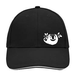 Huuraa Cappy Mütze Faultier Silhouette Unisex Kappe Größe Black/Light Grey mit Motiv für alle Tierfreunde Geschenk Idee für Freunde und Familie von Huuraa