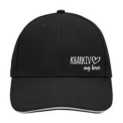 Huuraa Cappy Mütze Kharkiv My Love Unisex Kappe Größe Black/Light Grey für alle die Kharkiv Ukraine lieben Geschenk Idee für Freunde und Familie von Huuraa