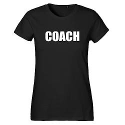 Huuraa Damen T-Shirt Coach Training Bio Baumwolle Fairtrade Oberteil Größe M mit Motiv für alle Personal Trainer Geschenk Idee für Freunde und Familie von Huuraa