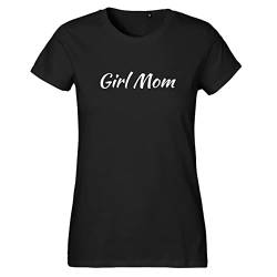 Huuraa Damen T-Shirt Girl Mom Schriftzug Bio Baumwolle Fairtrade Oberteil Größe L mit Motiv für alle Eltern Geschenk Idee für Freunde und Familie von Huuraa