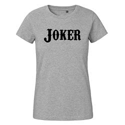 Huuraa Damen T-Shirt Joker Schriftzug Bio Baumwolle Fairtrade Oberteil Größe L mit Motiv für alle Spieler Geschenk Idee für Freunde und Familie von Huuraa