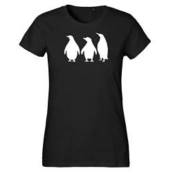 Huuraa Damen T-Shirt Pinguine Silhouette Bio Baumwolle Fairtrade Oberteil Größe XXL mit Motiv für alle Tierfreunde Geschenk Idee für Freunde und Familie von Huuraa