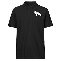 Huuraa Herren Polo Shirt Fuchs Silhouette Bio Baumwolle Fairtrade Oberteil Größe L mit Motiv für alle Tierfreunde Geschenk Idee für Freunde und Familie von Huuraa