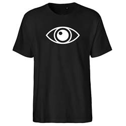 Huuraa Herren T-Shirt Auge Eye Bio Baumwolle Fairtrade Oberteil Größe M mit stylischem Motiv Geschenk Idee für Freunde und Familie von Huuraa