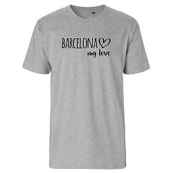 Huuraa Herren T-Shirt Barcelona My Love Bio Baumwolle Fairtrade Oberteil Größe L für alle Fans von Barcelona Spanien Geschenk Idee für Freunde und Familie von Huuraa