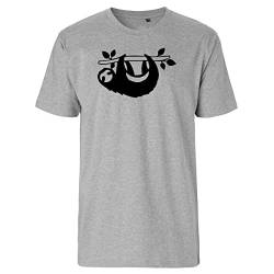 Huuraa Herren T-Shirt Faultier Silhouette Bio Baumwolle Fairtrade Oberteil Größe L mit Motiv für alle Tierfreunde Geschenk Idee für Freunde und Familie von Huuraa