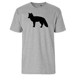 Huuraa Herren T-Shirt Fuchs Silhouette Bio Baumwolle Fairtrade Oberteil Größe L mit Motiv für alle Tierfreunde Geschenk Idee für Freunde und Familie von Huuraa