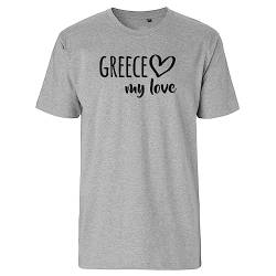 Huuraa Herren T-Shirt Greece My Love Bio Baumwolle Fairtrade Oberteil Größe S für alle Fans von Griechenland Geschenk Idee für Freunde und Familie von Huuraa