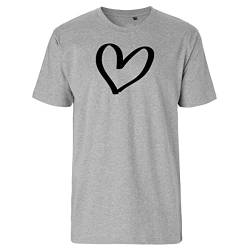 Huuraa Herren T-Shirt Herz Heart Bio Baumwolle Fairtrade Oberteil Größe S mit Motiv für die tollsten Menschen Geschenk Idee für Freunde und Familie von Huuraa