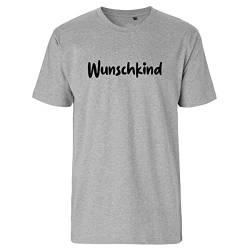 Huuraa Herren T-Shirt Wunschkind Schriftzug Bio Baumwolle Fairtrade Oberteil Größe XXL mit Motiv für alle Erstgeborenen Geschenk Idee für Freunde und Familie von Huuraa