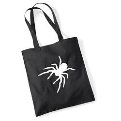 Huuraa Jutebeutel Spinne Silhouette Tasche Baumwolle 10 Liter Größe Black mit Motiv für alle Tierfreunde Geschenk Idee für Freunde und Familie von Huuraa