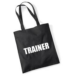 Huuraa Jutebeutel Trainer Training Tasche Baumwolle 10 Liter Größe Black mit Motiv für alle Fitness Coachs Geschenk Idee für Freunde und Familie von Huuraa