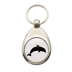 Huuraa Schlüsselanhänger Delfin Silhouette Anhänger Größe Metall mit Motiv für alle Tierfreunde Geschenk Idee für Freunde und Familie von Huuraa