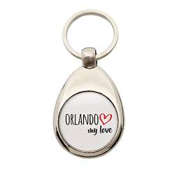 Huuraa Schlüsselanhänger Orlando my love Anhänger Größe Metall für alle Fans von Orlando USA Geschenk Idee für Freunde und Familie von Huuraa