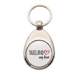 Huuraa Schlüsselanhänger Thailand my love Anhänger Größe Metall für alle Fans von Süd-Ost Asien Geschenk Idee für Freunde und Familie von Huuraa