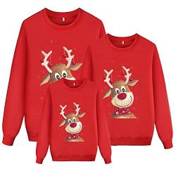 Weihnachtspullover Familie Set Familien Weihnachtspullover Set für Herren Damen Kinder Junge Mädchen Weihnachtspullis Sweatshirt Xmas Pulli Warm Winter Sweatshirt Ugly Christmas Pullis Sweater von Hyalllife