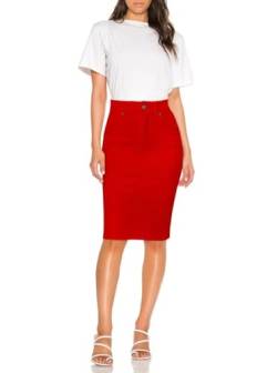 Hybrid & Company Damen Super Comfy Ultra Stretch Midi Rock Knielang mit Taschen, Sk44876-rot, 54 Mehr von Hybrid & Company