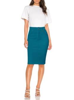 Womens Super Comfy Stretch Denim Skirt SK44876 Teal 8 von Hybrid & Company