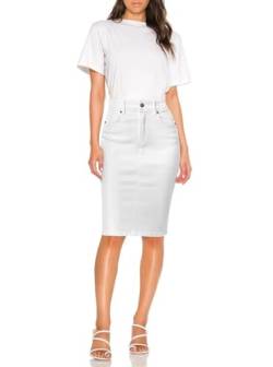 Womens Super Comfy Stretch Denim Skirt SK44876 White 12 von Hybrid & Company