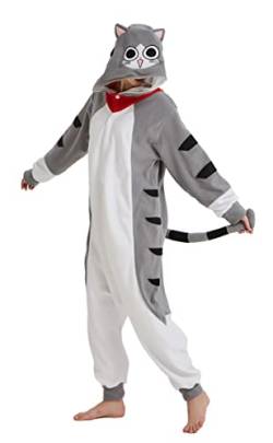 Hydrobreak Schlafanzug für Erwachsene Unisex Einteiler Pyjama Tierkostüm Halloween Christmas Cosplay Onesie Chi Katze XL von Hydrobreak