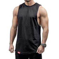 Hyperfusion All Day Cut Off Tank Top Fitness Herren Gym Shirt (XL, Schwarz) von Hyperfusion