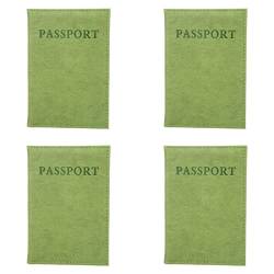 Hztyyier 4-teiliges Reisepass-Etui, PU-Leder-Passhüllenschutz, Reisepass-Aufbewahrungshülle für die Reise (Hellgrün) von Hztyyier