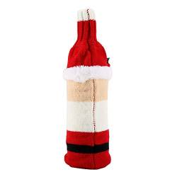 Hztyyier Weihnachtliche Gestrickte Weinflaschen-Abdeckungstasche mit Exquisiter Handwerkskunst, Langlebig für die Dekoration von Restaurant-Partys (Alter Mann) von Hztyyier