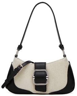 Crossbody Umhängetasche für Frauen Chic Hobo Tote Handtasche Mini Clutch Geldbörse PU Leder Messenger Bag Abend Satchel Bag, Schwarz, einheitsgröße von Hzxsny