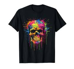 Skull Invader Bunte Schädel Farbe Splash Trippy Skelett 13 T-Shirt von I Am Skull Invader