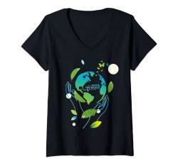 Damen Protect Our Planet Tee Earth Day Lets Save The Planet Tee T-Shirt mit V-Ausschnitt von I Can Save The Earth Planet Earth Environmental